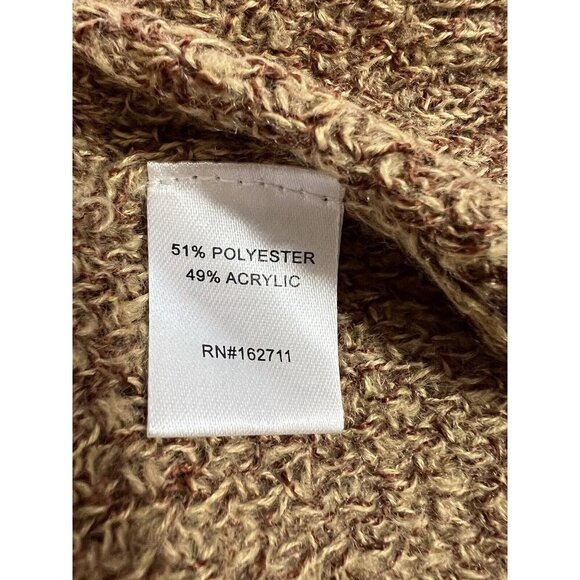 Love Ellie Womens Double Pocket Cardigan~Size XL~Tan Rust Woven Sweater ~ L5 12 - Picture 9 of 10